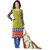 Drapes Green And Blue Cotton Printed Salwar Suit Dress Material (Unstitched)
