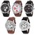 Evelyn Round Dial Multicolor Metal Strap Quartz Watch For Men (Combo)