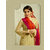 Fabliva Light Yellow  Red Embroidered Chiffon Straight Suit (Unstitched)