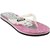 Stylar Womens Pink & White Flip Flops