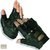 CROWN Brand Half Finger Motorcycle Biker Driving Gloves Leather Black Fingerless