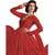 Surat Tex Red Color Embroidered Net  Brasso Semi-Stitched Anarkali suit