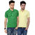 Grand Bear Men'S Green  & Lemon  Polo (Pack Of 2)