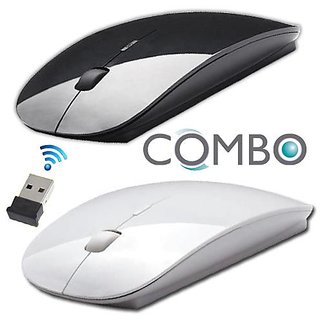 Buy 1 Get 1 Free White Black 2.4ghz Ultra Slim Wireless Optical Mouse