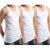 Blessing Pitch Men White Vests-Pack Of 3