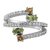 Allure Jewellery 925 Sterling Silver ring studded with citrine, peridot and cz