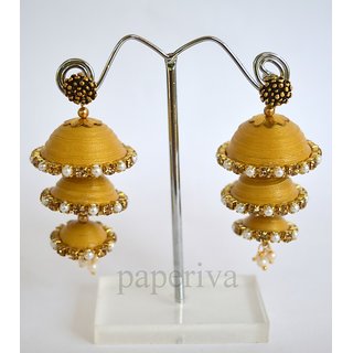 Buy Gold Multi Layer Quilling Jhumkas Earrings Paper Quilled Jewelry Online 289 from ShopClues