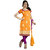 Jheenu Mustered Chanderi Straight Unstitched Salwar Suit Dress Material
