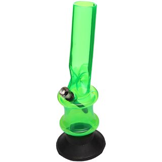 Moksha 12 Inch Transparent Green Acrylic Ice Bong. Tube Diameter 4cm