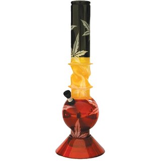 Moksha 15 inch Tall Acrylic Single Bulb Rasta Bong