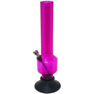 Moksha 12inch Oval Shape Trnsparent Pink Acrylic Smoking Bong