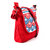 Pick Pocket circle printed and embroidered flap red canvas sling bag