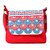 Pick Pocket circle printed and embroidered flap red canvas sling bag