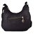 Pick Pocket black canvas sling bag with multi coloured pom pom