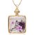 Urthn Square Transparant  Purple Dried Flower Glass Chain Pendent - 1202413