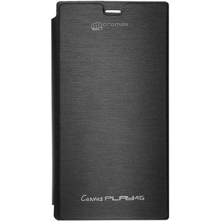 TBZ Flip Cover Case for Micromax Canvas Play 4G Q469 -Black