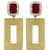 The Jewelbox Italian Cocktail 14K Gold Plated Maroon American Diamond Dangling Earring for Women E1553PRDDED