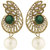 The Jewelbox Paisley Filigree American Diamond Pearl Green Earring for Women E1556PRDDGD