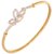 The Jewelbox Flower Leaf American Diamond Gold  Openable Plated Kada Bangle Bracelet for Women G1070CNDFGI