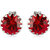 Om Jewells Sterling Silver Red Beauty earrings with CZ stones ER7000120