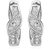 Om Jewells Sterling Silver Slender Leaf Bali Hoop earrings with CZ stones ER7000125