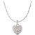 Om Jewells Sterling Silver Heart Flaunt pendant with CZ stones PD7000202N