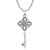 Om Jewells Sterling Silver Key pendant with CZ stones PD7000203C