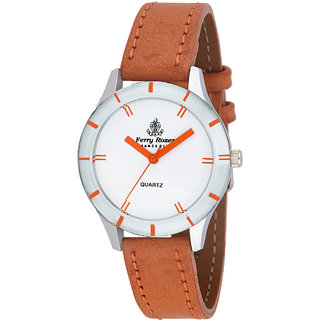 Ferry Rozer White Dial Round Shape Leather Belt Analog