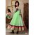 Rivaz Georgette Printed Green Semi-Stitched Anarkali Suit Dress Material