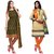 Drapes Pink And Brown Dupion Silk Embroidered Salwar Suit Dress Material (Pack of 2) (Unstitched)