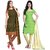 Drapes Brown Dupion Silk Embroidered Salwar Suit Dress Material (Pack of 2) (Unstitched)