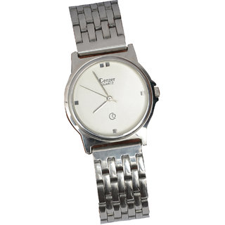 Cenzer Quartz Silver Analog Watch