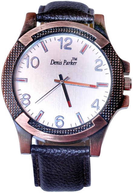 Denis Parker Analogue Watch for Men (511 Black-Silver) - Online Mizoram