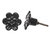 ClayArt Black Flower Shape Ceramic Cabinet/Draw Knob