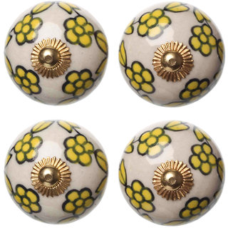 ClayArt Round Solid Hand painted Ceramic Cabinet/Draw Knob