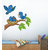 Walltola Pvc Adorable Blue Birds Feeding Kids Wall Sticker