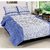 Akash Ganga Blue Cotton Double Bedsheet with 2 Pillow Covers (KM-007)
