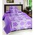 Akash Ganga Purple Pure Cotton Double Bedsheet with 2 Pillow Covers (KMZ-003)