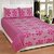 Akash Ganga Pink Cotton Double Bedsheet with 2 Pillow Covers (KMZ-005)