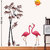 Walltola Pvc Pink Flamingos Bamboo At Sunset Wall Sticker (24X35 Inch)