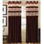 Brown  Strieps Design Eyelet Door Curtain - Set Of 2
