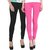 Stylobby Black And Baby Pink Kids Legging Pack Of 2