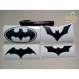 Buy Set of 4 black Batman logo stickers for Cars / bikes / laptop ...