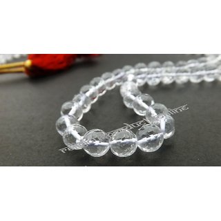 100% Natural Original Sphatik (Quartz Crystal) Mala (Diamond Cut 108+1 ...