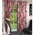 K Decor Red,White Polyester Door Eyelet Stitch Curtain Feet (Combo Of 2)
