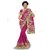 SuratTex Pink Georgette Embroidered Saree With Blouse
