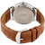 Oura Round Dial Brown Leather Strap Quartz Watch For Men