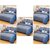Akash Ganga Luxury Pair of Blue 5 Double Bedsheets with 10 Pillow Covers