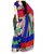SuratTex Multicolor Bhagalpuri Silk Printed Saree With Blouse