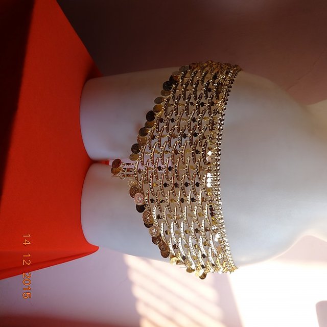 Lucky Jewellery Designer Gold Plated Kamarband White Rhinestone Waist Belt  Udyanam Kamar Patta For Girls And Women